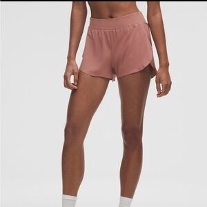 NWT Lululemon Fast and Free High-Rise Classic-Fit Split Short 3" | Red Clay | M